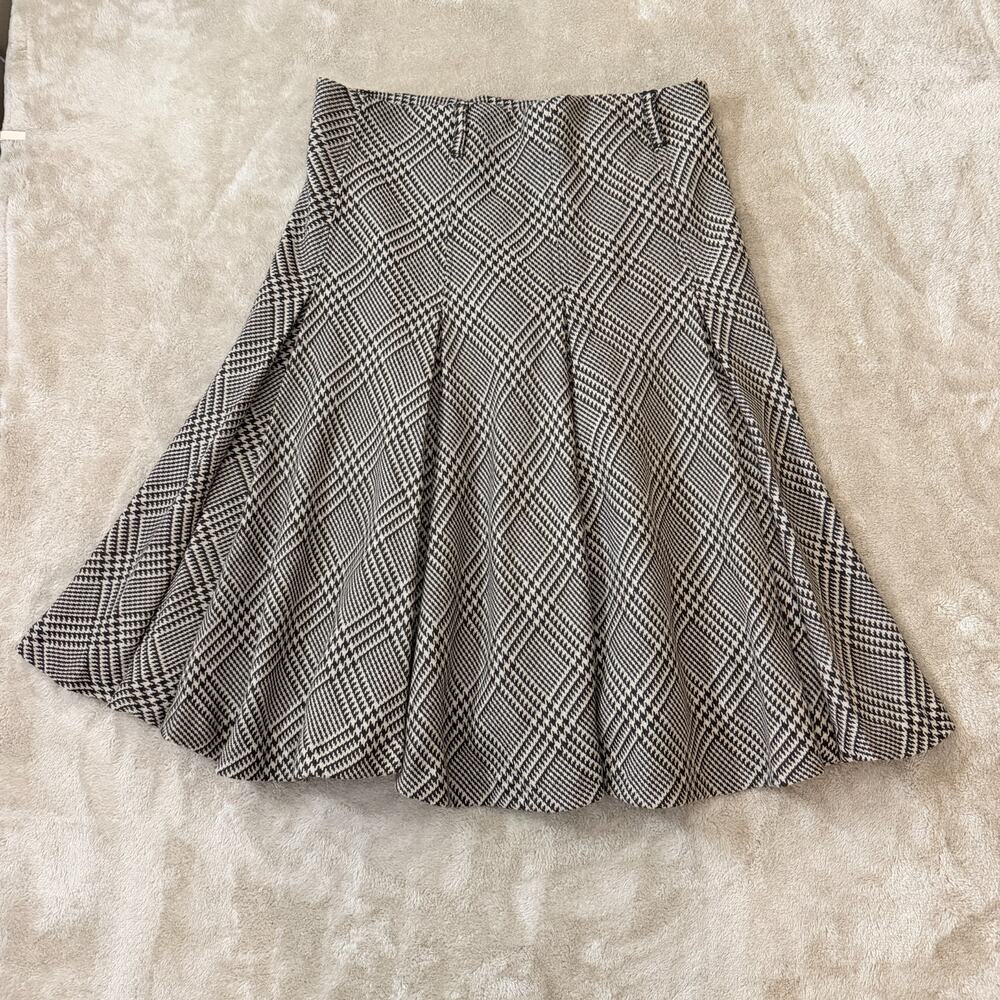 Jones New York Chevron Plaid A-Line Skirt Dark Academia Preppy Tweed Chevron 12